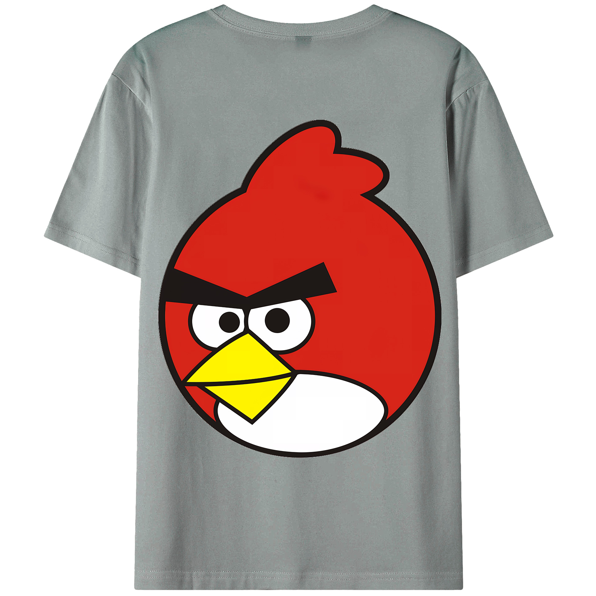 （画像用） Angry Birds アングリーバード 綿100％ メンズ半袖Tシャツ（バックプリント） 通気性